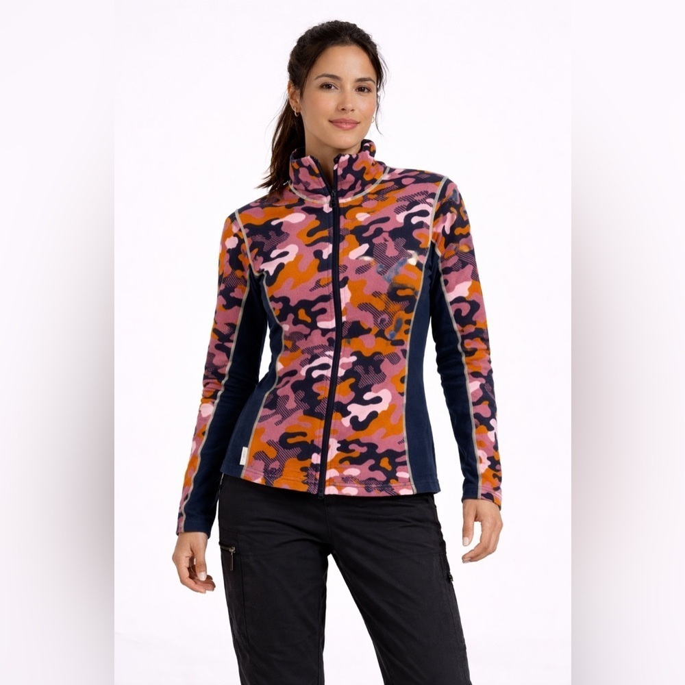 Kari Traa Women's Camo Fleece Zip Jacket Multicolor Size S Athletic Outdoor